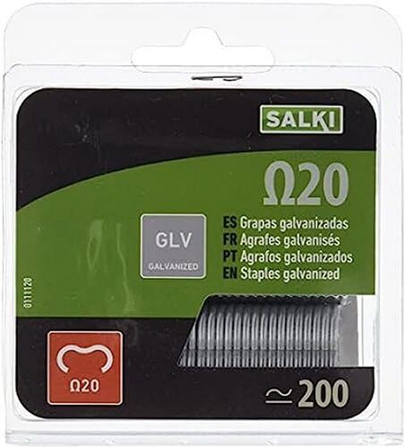 KALANKA-SALKI | Agrafes de Grillage ¿20 | Pack de 200 Agrafes Galvanisées Omega-20 | Diamètre de 2mm, GALVANISÉE