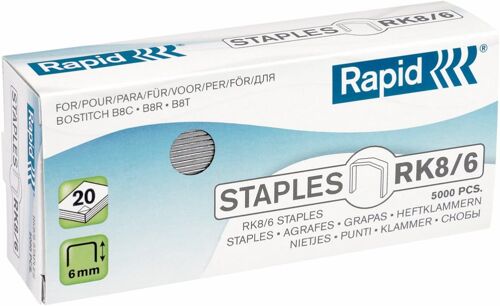 Kalanka-Rapid 24873700 Boîte De 5000 Agrafes Rk8/6 Mm Galva