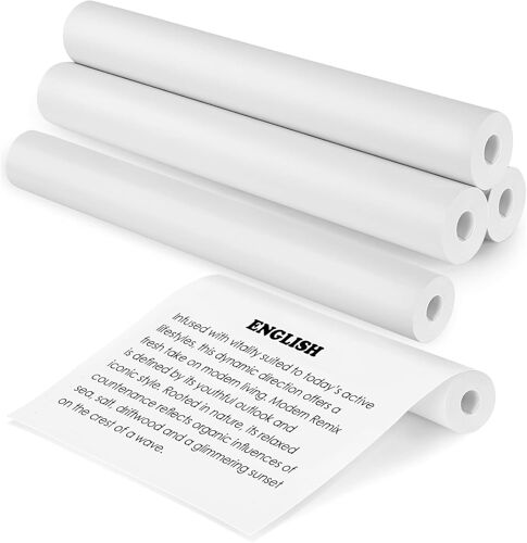 KALANKA-5 Rouleaux Papier Thermique A4,Papier Imprimante Thermique,Papier Thermique A4 Imprimante,Papier Thermiqu Blanc, Séchage Rapide,Pour Impression De Documents,Étiquette,Pages Web Photos210x25mm