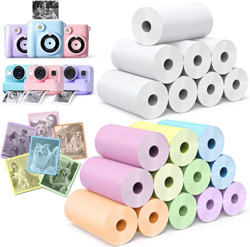 Kalanka-Lot De 20 Rouleaux De Papier D'impression Instantané Pour Appareil Photo Hd Kidizoom Pour La Plupart Des Enfants Sans Bpa (2,5 X 5,7 Cm)