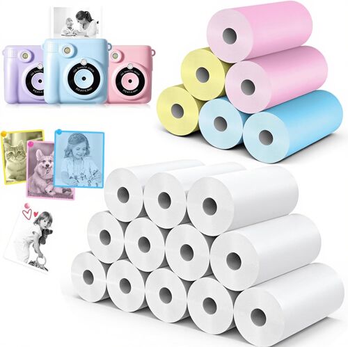 Kalanka-Lot De 18 Rouleaux De Papier Pour Appareil Photo Compatible Avec La Plupart Des Appareils Photo À Impression Instantanée Pour Enfants (5,7 X 2,5 Cm)