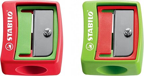 KALANKA-Stabilo Taille-crayon en plastique pour crayons extra épais rot/hellgrün