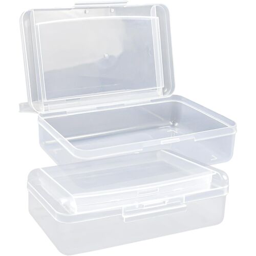 Kalanka-Lot De 2 Boîtes À Vrayons Empilables Boîtes À Stylos Transparente À Double Couche Boîtes De Tri Rangement, 20,5 X 12 X 6 Cm, Boîtes De Rangement Pour Stylos Boîte À Crayons Pour L'école