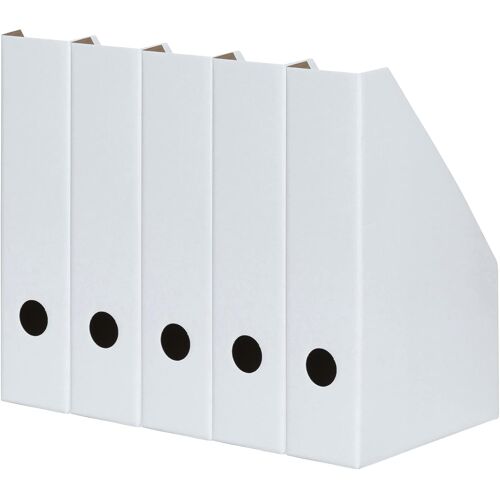 Kalanka-Landré Lot De 5 Organiseurs En Carton Léger Pour Magazines De 7 Cm De Largeur - Livrés À Plat - Pour Documents A4