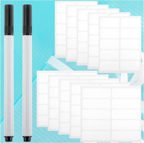 Kalanka-Lot De 100 Étiquettes Autocollantes Pour Vêtements - 2 Tailles - Avec Stylo - Étiquettes Imperméables À L'eau Pour Écrire - Étiquettes Nominatives - Autocollants Textiles Pour Vêtements