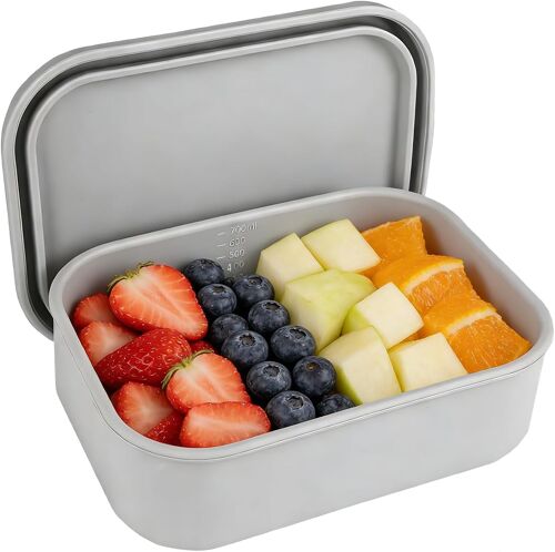 Kalanka-Boite A Lunch En Silicone 17,5 X 12,5 X 5,5 Cm, 700 Ml Boîte À Déjeuner De Taille Moyenne Silicon, Étanche Et Résistante À La Chaleur, Pour Conserver Aliments,Préparer Repas,Emballer Déjeuner