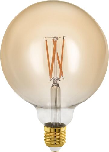 Kalanka-Lampe Led E27 Dimmable, Ampoule Edison À Incandescence Golden Vintage, Globe Éclairage Rétro, 4 Watts (Correspond À 28 Watts), 300 Lumens, Blanc Chaud, Doré, 1700 Kelvin, G125, Ø 12,5 Cm