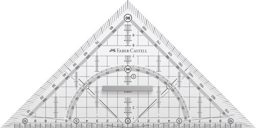 Kalanka-Faber-Castell 171010 - Équerre Géométrique Grip Avec Poignée, 22 Cm, 1 Pièce