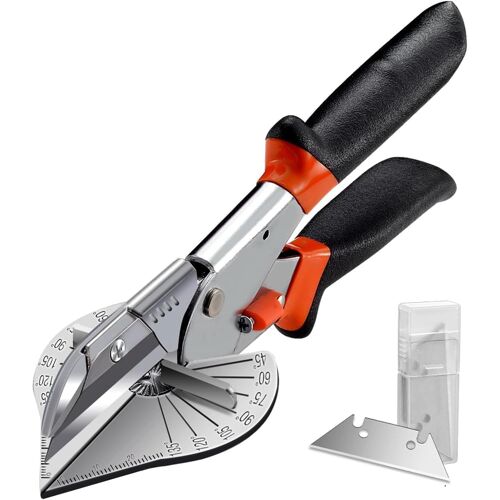 SUBZONAL-Ciseaux à mitre multi-angles, coupeur de biseau 45-135 degrés, outil manuel pour bois et PVC, avec 2 lames de rechange