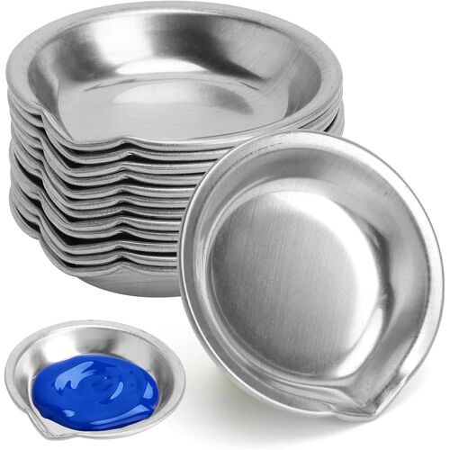 Kalanka-12 Godets Peinture Inox Mini Palette Ronde 5cm Avec Bec Verseur Coupelle Peinture Réutilisable Palette De Mélange Pour Artiste École Atelier Pour Aquarelle Acrylique