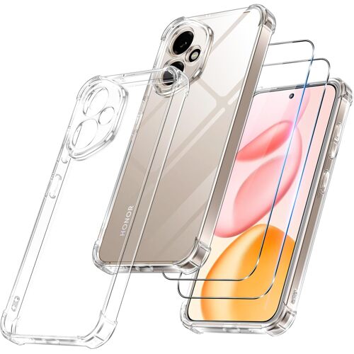 ELVORIX-Coque pour Honor 400 5G (Pas pour Honor 400 Lite) avec 2 Protection D'écran Verre Trempé, TPU Bumper Transparente Case, [Coussin d'air Intégré] Antichoc Antirayures Mince Housse, Transparent