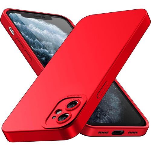 ELVORIX-Coque pour iPhone 11 (6,1""), Étui de Protection Antichoc en Silicone TPU Souple avec Protection Caméra - Rouge