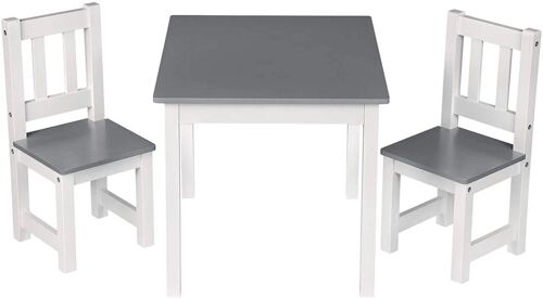 Table Pour Enfants Avec 2 Chaises Blanc-Gris Helloshop26 19_0000199