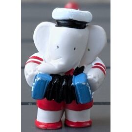 Figurine Babar Marin Avec Accordéon Plastoy 1996, De Brunhoff, Eléphant