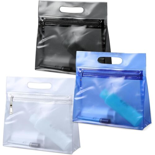 KALANKA-6 Pièces Coloré Trousse De Toilette Transparente,Trousse Toilette Voyage Maquillage Transparente,Étanche Trousse De Toilette Avion,Femme Homme Pochette Voyage