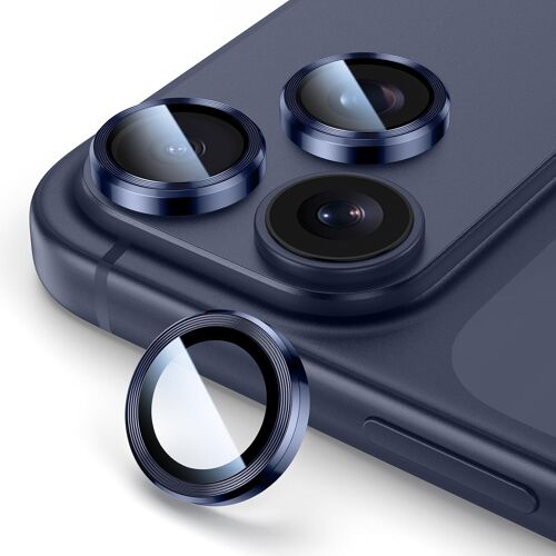 KALANKA-Protection d'objectif d'appareil photo pour iPhone 17 Pro Max/17 Pro, protecteur d'objectif individuel en verre trempé 9H, résistant aux rayures, adapté à la housse, bleu