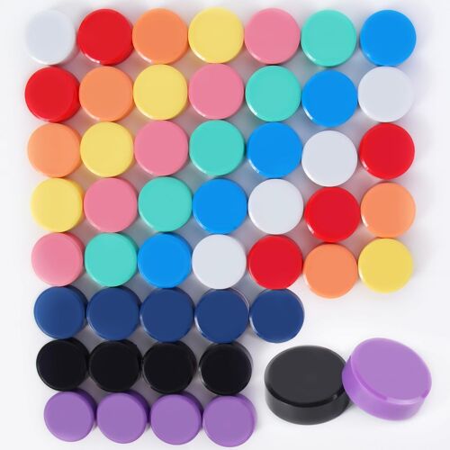 KALANKA-Aimant Frigo - 50PCS Aimant Puissant 10 Couleurs, Aimants Tableau Magnétique Décoratif, Petit Aimant Plat Mini Rond Magnet pour Tableau Blanc, Bureau, Calendrier, Réfrigérateur, Images, Carte
