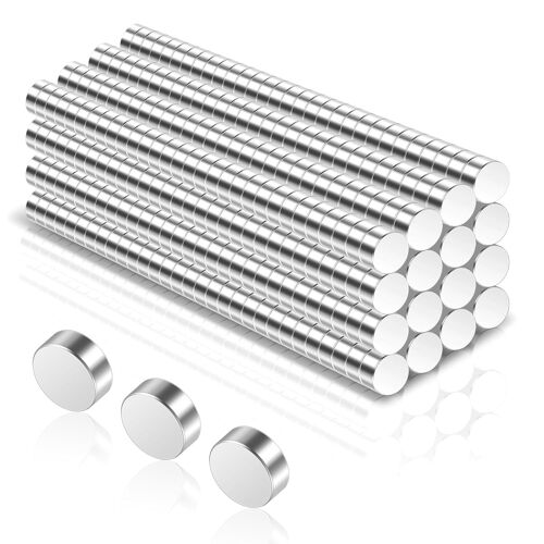 KALANKA-Lot de 360 aimants en néodyme extra puissants - 4 x 2 mm - Mini aimants ronds puissants - Pour réfrigérateur, tableau blanc, tableau d'affichage, bureau