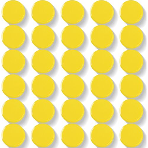 Kalanka-Aimant Frigo - Lot De 30 Aimant Puissant Ronds, Petits Aimants Tableau Magnétique, Jaune Mini Aimant Plat Magnet Frigo Decoratif Pour Tableau Blanc, Calendrier, Bureau, École, Travaux Manuels