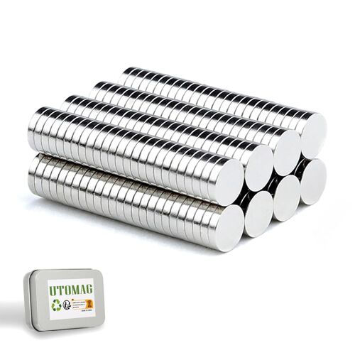 KALANKA-Lot de 200 Aimants Ronds en Néodyme Puissants - 5 x 1 mm - Petits Aimants en Terres Rares Polyvalents pour Réfrigérateur, Cuisine, Artisanat, Bricolage et Photos