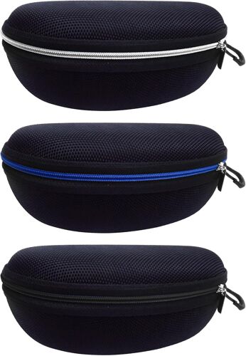 Kalanka-Lot De 3 Étuis À Lunettes Et Lunettes De Soleil Avec Mousqueton En Plastique