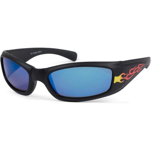Kalanka-Lunettes De Soleil Sportives Pour Enfants Avec Imprimé Flammes, Monture En Plastique Et Verres En Polycarbonate, Monture Intégrale, Sport 09020089