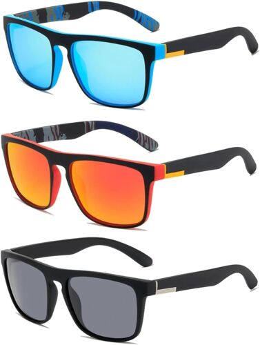 Kalanka-3 Pièces Lunettes De Soleil Polarisées Homme Femme, Lunettes De Soleil Homme Polarisées - Uv 400, Cadres Vintage, Classiques & Élégants, Objectifs Hd - Sportives Lunette De Conduite Pêche Vél