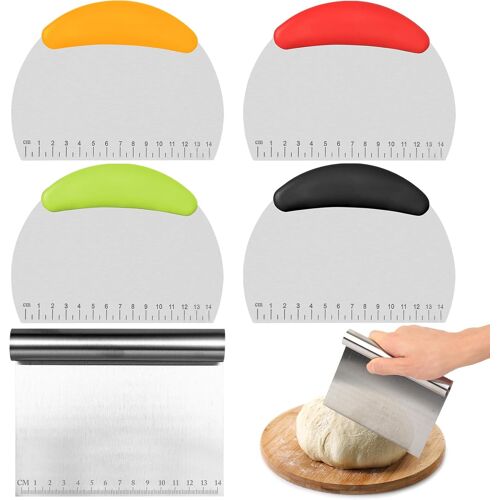 Kalanka-5pcs Ramasse Légumes Cuisine, Grattoir À Pâtes, Grattoirs À Pâte Cuisine En Acier Inoxydable, Coupe Pate Boulangerie, Raclette En Acier Inox, Pelle À Légumes, Corne Patisserie, Spatule À Pâte