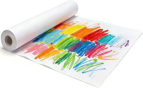 Kalanka-Rouleau De Papier À Dessin Blanc, 43 Cm X 20 M Rouleau Papier Dessin Pour Enfants, Rouleau De Papier À Croquis Pour Chevalet Peinture, Artistes, Croquis