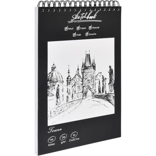 Kalanka-Carnet De Dessin A4, Papier Très Épais 200 G/M² 100 Pages/50 Feuilles Cahier De Dessin Spirale Pour Illustration Portrait Croquis, Carnet De Croquis Sketchbook Pour Artistes Et Professionnels