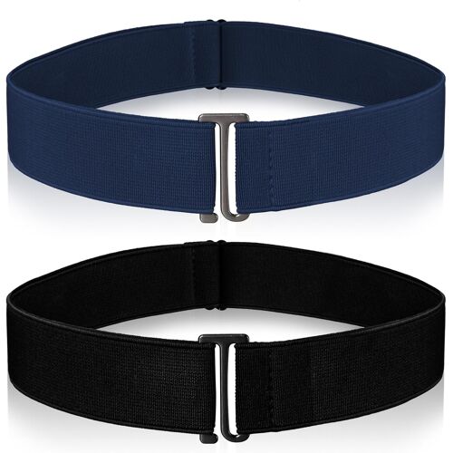 Kalanka-Lot De 2 Ceintures Invisibles Pour Femme, Ceinture Élastique Réglable, Ceinture Extensible Invisible Pour Femme, Ceinture Avec Boucle Plate Pour Pantalons, Jeans, Robes