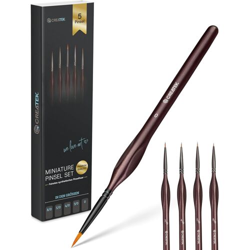 Kalanka-Lot De 5 Pinceaux De Peinture Extra Fins Pour Les Détails - Très Adaptés Pour L'acrylique, L'aquarelle - Le #1 Pinceau Pour Modélisme, Peinture Par Numéros, Peinture Miniature