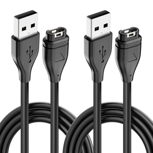 KALANKA-Lot de 2 Chargeur pour Garmin Montre,Câble USB de Charge pour Garmin Fenix 7 7S 7X 6 6S 6X Pro 5 5S 5X,Forerunner 935 945 745 45 45S 245,Approach S60 S40 S10,Vivoactive 3 4 4S,Vivosport,Insti