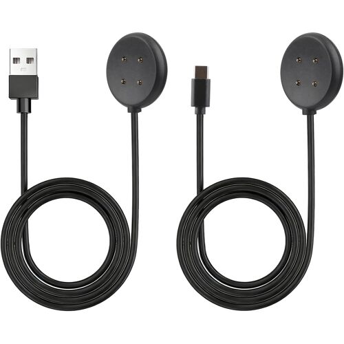 KALANKA-Câble de Chargeur Magnétique Compatible avec Google Pixel 3, 2PCS 1M Câble de Charge Magnétique à Charge Rapide avec Câble de Charge USB-C/USB pour Fitbiit Ace LTE/Versa 4/3/Sense 2/Sense