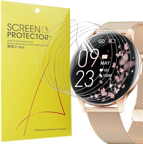 Kalanka-Lot De 6 Films De Protection D'écran Pour Montre Intelligente Lige Pour Femme - Rond 1,43"" Fv21 - Transparent