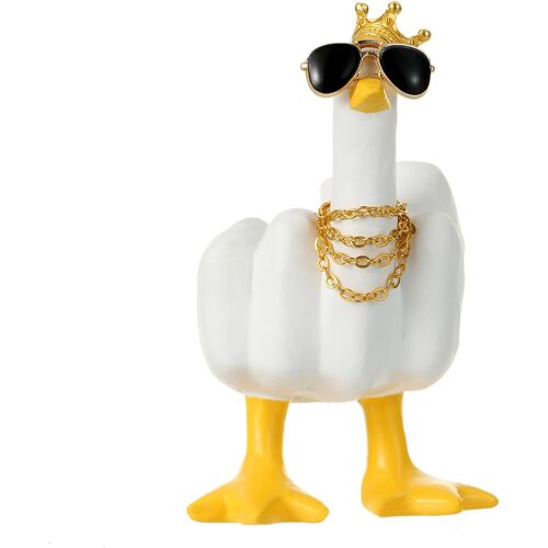 KALANKA-Decoration Voiture,Doigt d'honneur Taille Mini Middle Finger Duck Statue Jouets Voiture Intérieur,Auto Accessoires Ornement Cadeau Homme Femme d'anniversaire, De Noël, De Nouvel an