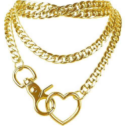Kalanka-Collier Coeur Pour Femme Anneau Torique Pendentif D'amour Pour Femme Hypoallergénique Collier Tour De Cou Punk Avec Pendentif Chaîne En Forme De C?ur Colliers De Gothique Pour Femme