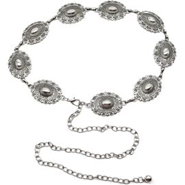 Kalanka-Ceinture Chaine Dorée,Femme Doree Métal Chaîne Bijoux Ceintures,Réglable Doré Taille Boucle Belt,Bohème Large Grosse Waist Sunflower Sequins Chaînes Pour Robe Medievale Western Country