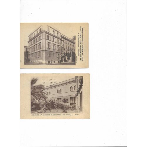 2 Cartes Postales Semi Modernes Circulées Institut Et Académie Italie Rome