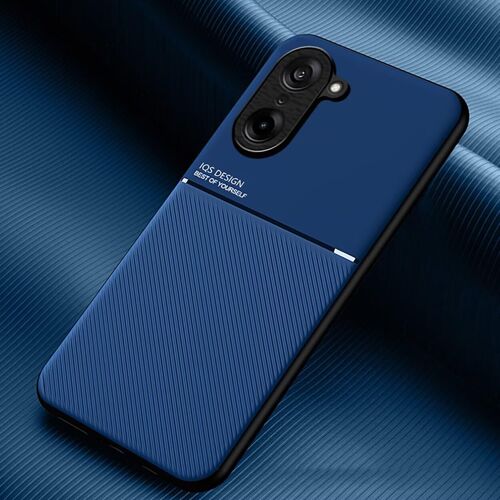ELVORIX-Coque pour Xiaomi Poco M7 4G Ultra-Mince PU +TPU Silicone Texture Antidérapante et Antichoc Housse Coque -Bleu