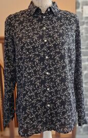 Chemise Noire Imprimée De Beige