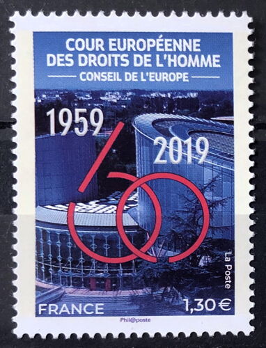 Conseil De L'Europe - 60 Ans Cour Européenne Droits De L'Homme 1,30 Euros (Impeccable Service N° 175) Neuf** Luxe (= Sans Trace De Charnière) - France Année 2019 - Brn83 - N20880
