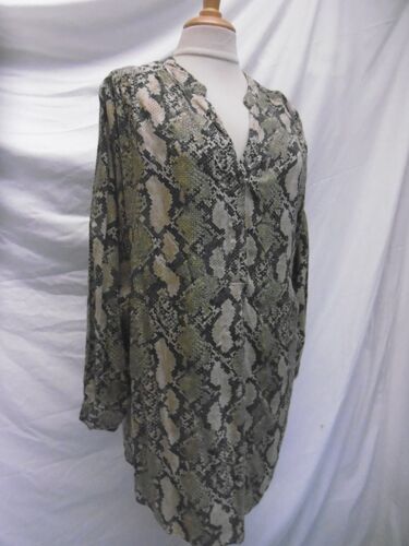 H&M Blouse Tunique Mi Longue Imprimé Python T 36 Ok 38