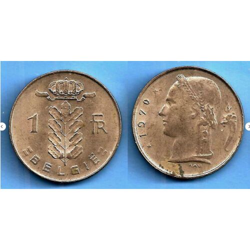 Belgique 1 Franc 1970 Piece Francs