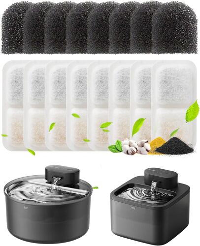 Kalanka-Lot De 8 Filtres De Rechange Pour Fontaine À Eau Sans Fil Pw13 (Pour Fontaine Modèle Pw13)