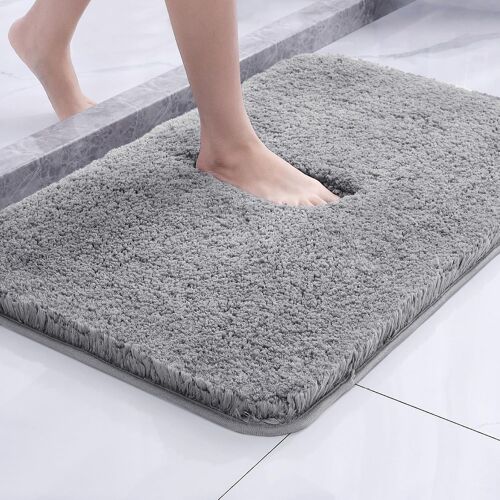 Kalanka-50x80cm Tapis De Porte, Paillasson Attrape-Poussière, Paillasson Interieur Entree Lavable En Machine Pour Entrée, Porte Et Couloir, Entrée, Couloir, Chambre, Cuisine, Chien (Gris Clair)