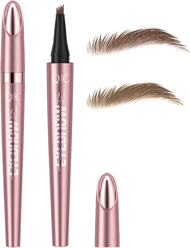 Kalanka-Lot De 2 Crayons Crayon À Sourcils Waterproof À 4 Pointes, Stylo Microblading Pour Sourcils Naturels Et Définis Longue Tenue Résistant À L¿Eau À La Transpiration Et Aux(Brun Clair & Brun Fonc 