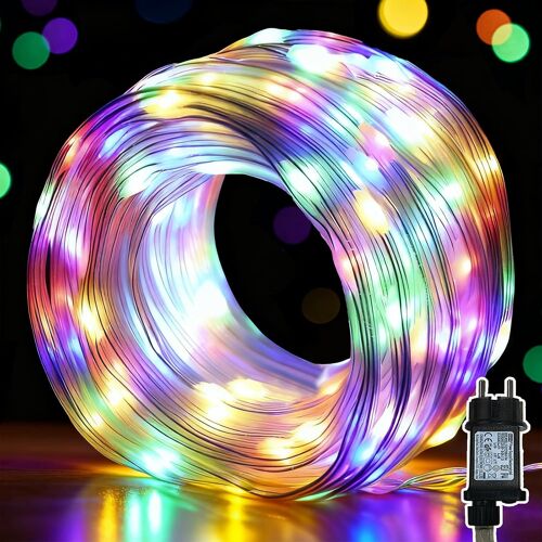 Kalanka-Guirlande Lumineuse Extérieure 30m 300led, Guirlande Lumineuse Intérieur Avec 8 Modes + 6/18 Timer, Corde Lumineuse Extérieure Décoration De Noël 31v Pour Fête, Balcon, Multicolore