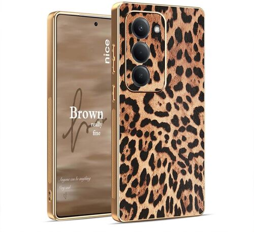 ELVORIX-Coque pour Xiaomi Redmi 15 4G/5G, Étui Ultra-Mince et Antichoc à Mode Léopard Marron Mignon, Housse Compatible avec la Recharge sans Fil, Cadeau pour Filles. Léopard