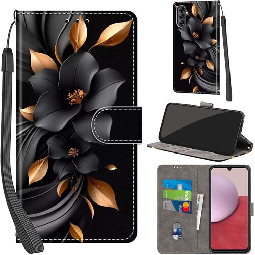 ELVORIX-Coque pour Samsung Galaxy A14 4G / A14 5G Cover [Housse en Cuir PU Premium] [Etui à Rabat] [Pochette de Portefeuille], Étui de Protection pour Samsung A14,Fleurs